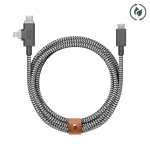 Native Union Belt Cable Duo Pro 240W - kabel USB-C - USB-C / lightning, 2,4 m (zebra)