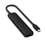Satechi 6-in-1 USB-C Slim Multiport Adapter - aluminiowy adapter do urządzeń mobilnych USB-C (USB-C, 2x USB-A, 4K HDMI, czytnik kart micro/SD) (black)