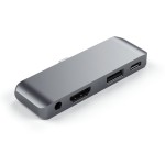Satechi Aluminium Mobile Pro Hub - Hub do urządzeń mobilnych USB-C (USB-C 60W, 4K HDMI, USB-A 3.0, jack port) (space gray)