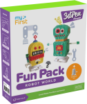 myFirst 3dPen Make Filaments Fun Pack - zestaw kreatywny do długopisu 3dPen, zawiera 5 szablonów, 12 wkładów PCL (25 m), nakręcany napęd do modeli, arkusz termoplastyczny (robot world)