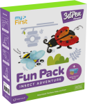 myFirst 3dPen Make Filaments Fun Pack - zestaw kreatywny do długopisu 3dPen, zawiera 5 szablonów, 13 wkładów PCL (26 m), ruchoma baza na baterię, arkusz termoplastyczny (insect adventure)
