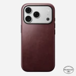 NOMAD Modern Leather Case - etui do iPhone 18 Pro / 17 Pro kompatybilne z MagSafe, skóra Horween (burgundy)