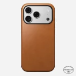 NOMAD Modern Leather Case - etui do iPhone 18 Pro / 17 Pro kompatybilne z MagSafe, skóra Horween (saddle)