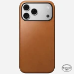 NOMAD Modern Leather Case - etui do iPhone 18 Pro Max / 17 Pro Max kompatybilne z MagSafe, skóra Horween (saddle)