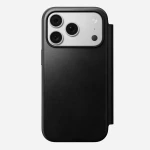 NOMAD Modern Leather Folio - etui do iPhone 18 Pro / 17 Pro kompatybilne z MagSafe, skóra Horween (black)