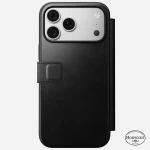 NOMAD Modern Leather Folio - etui do iPhone 18 Pro Max / 17 Pro Max kompatybilne z MagSafe, skóra Horween (black)